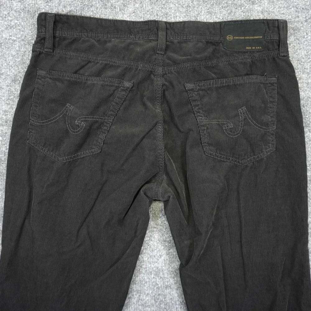 AG Adriano Goldschmied Pants Mens 36 (Fit 38x35) Gray Protege Straight Corduroy